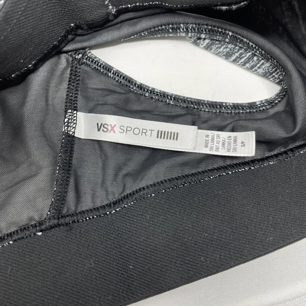 Victoria's Secret VSX Unpadded Sports‎ Bra Women's Size Small Black Spacedye